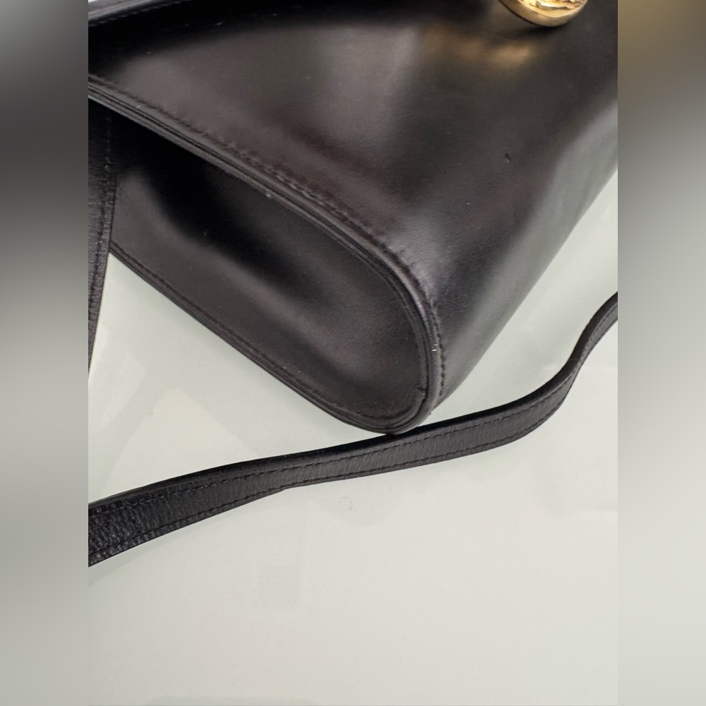 Celine Black Leather Crossbody Bag with Gold Accent - Picture 4 of 8